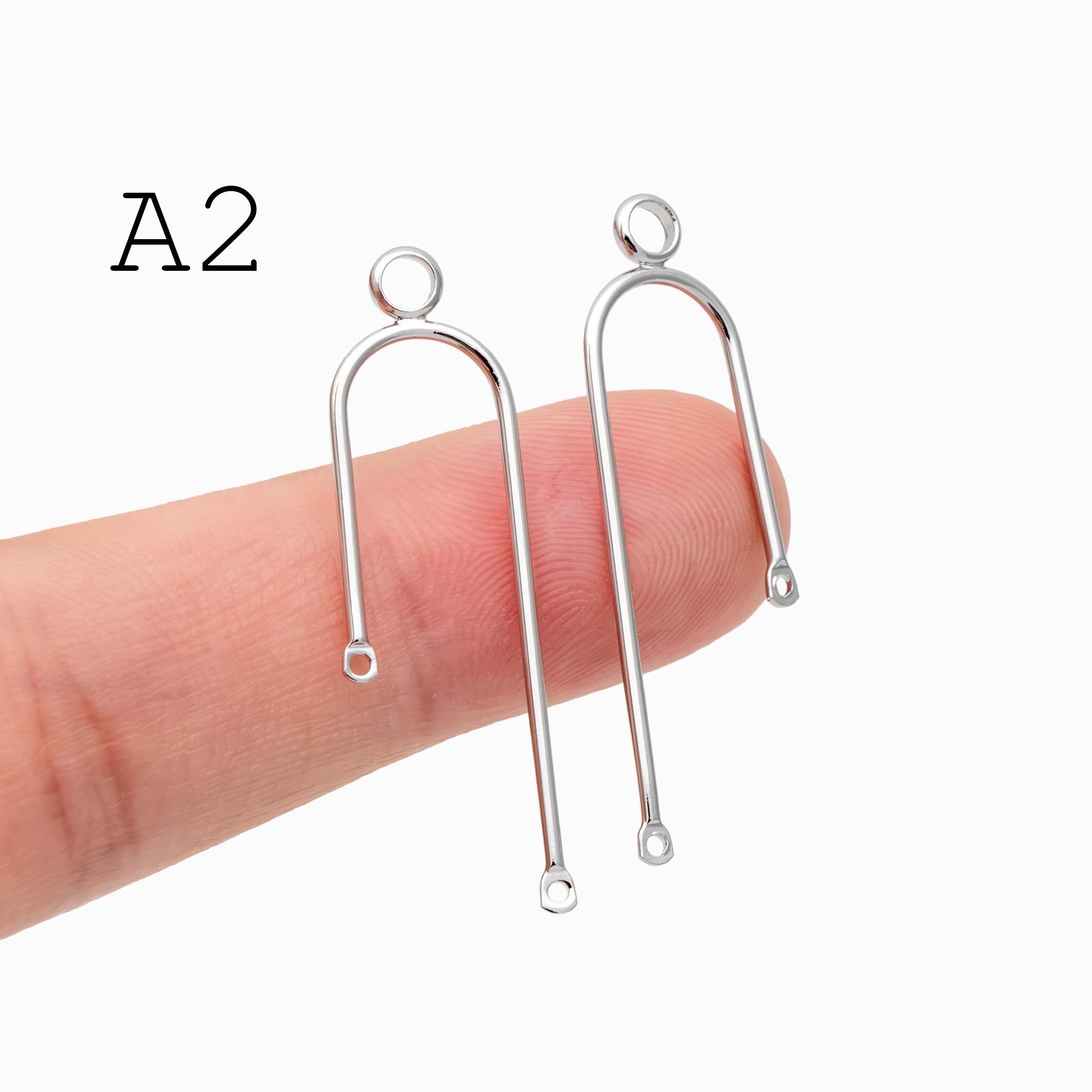 10pcs Gold/ Silver U-shaped Bar Stick Charms/ Earrings (GB-784)